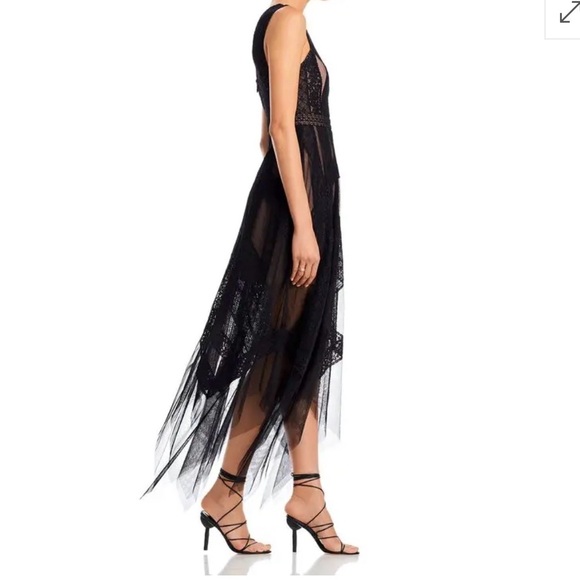 BCBGMAXAZRIA
Andi Asymmetrical Striped-Lace Dress Black Sleeveless - Picture 3 of 7